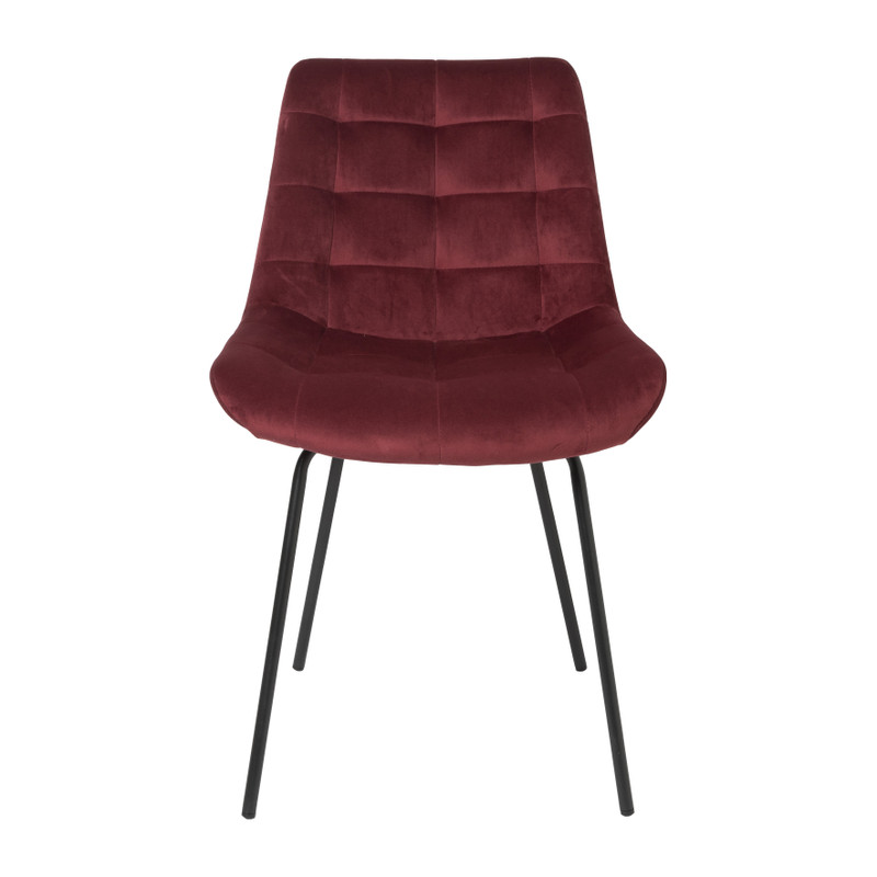 Eetkamerstoel velvet - rood - 79x50x44 cm