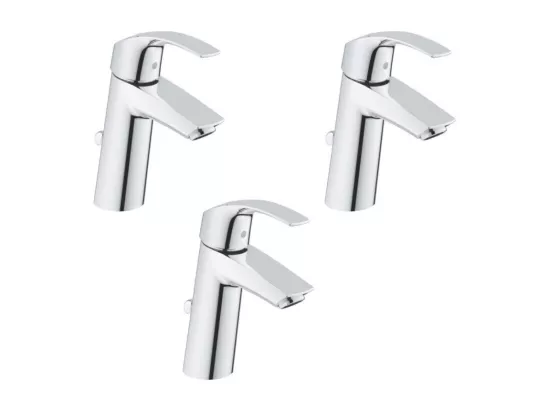 GROHE Lot de 3 Mitigeurs lavabo Eurosmart taille M