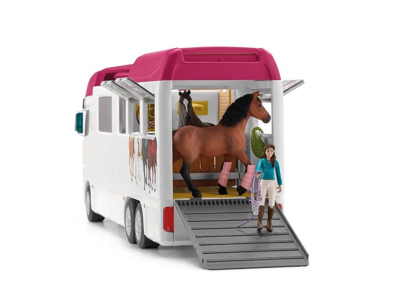 Schleich Spielfigurenset Horse Club Pferdetransporter Umfangreiches Pferde-Spielset
