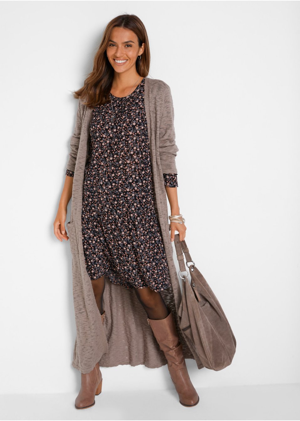 Robe tissée, manches longues