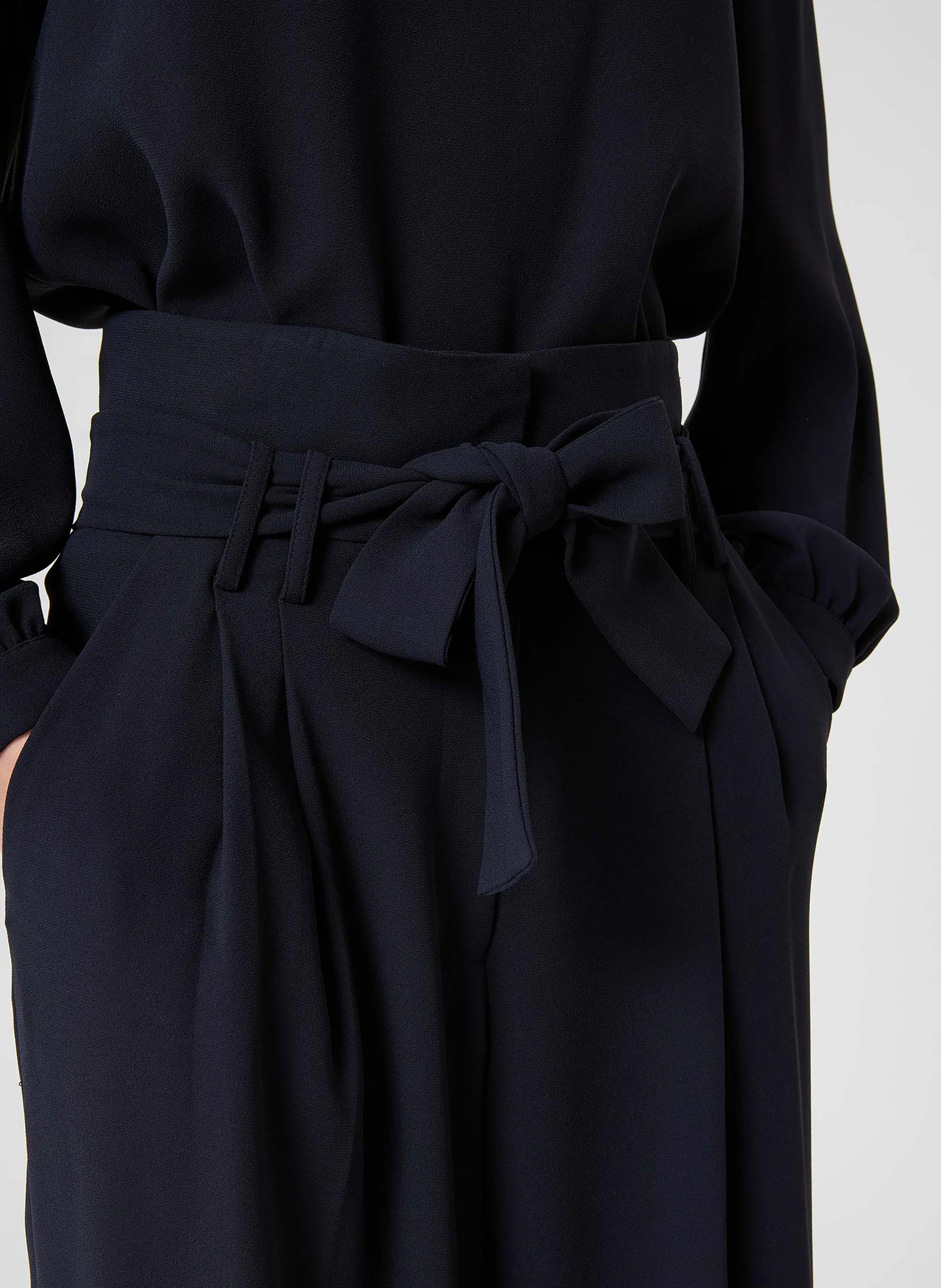 PIA - Pantalon large taille haute | Bleu