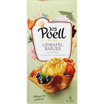 Jos Poell IJswafel Bakjes Naturel 6 Stuks 78 g