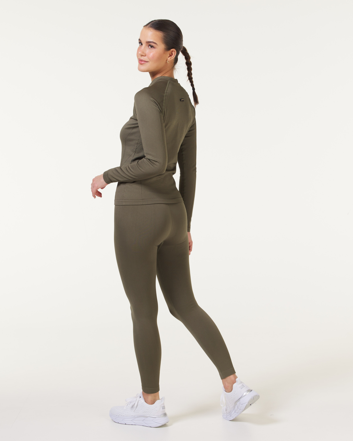 Bumpro Era Stripe Seamless Tights Green Olive