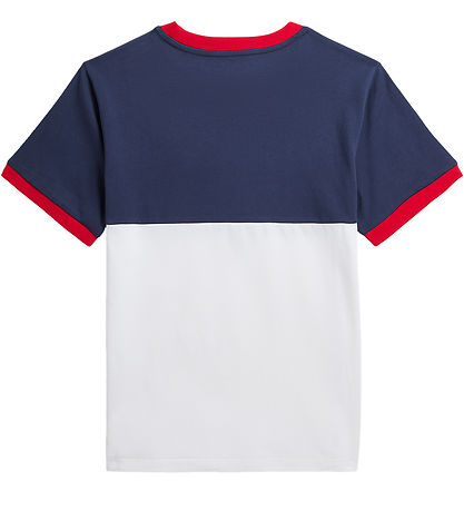 Polo Ralph Lauren T-shirt - Ringer - Hvid/Navy