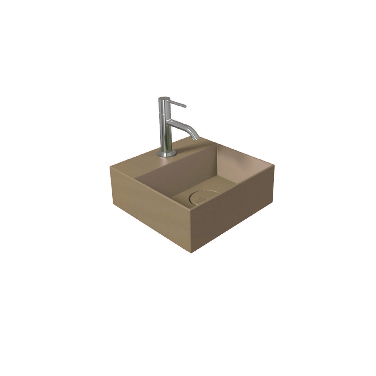 SCHADEMODEL: Salenzi Spy Fontein met clickwaste 30x30 cm mat taupe