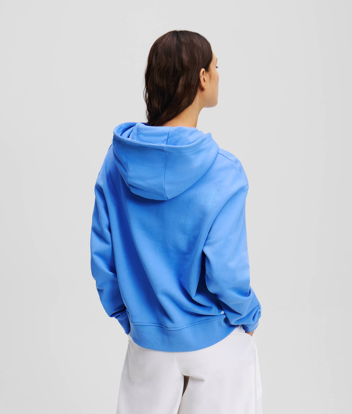 SWEATSHIRT À CAPUCHE AVEC IKON CHOUPETTE STYLE AQUARELLE - Ultramarine
