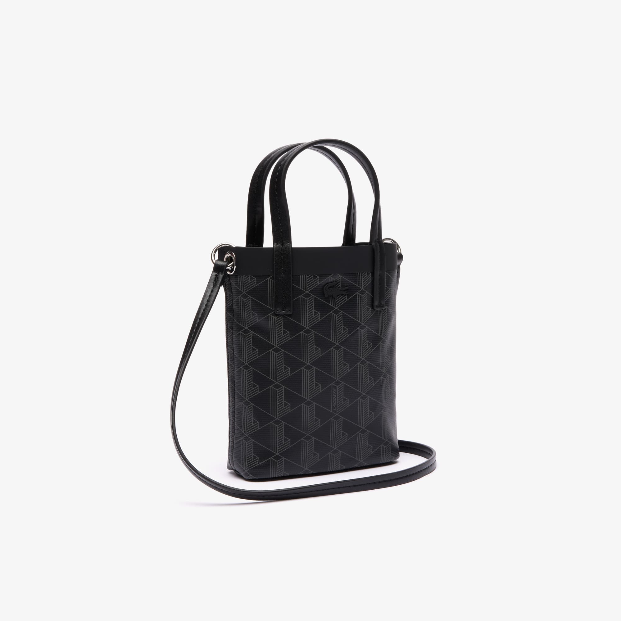 Mini sac cabas Zely monogramme en toile enduite Sacs à bandoulière - Noir - Lacoste - Femme