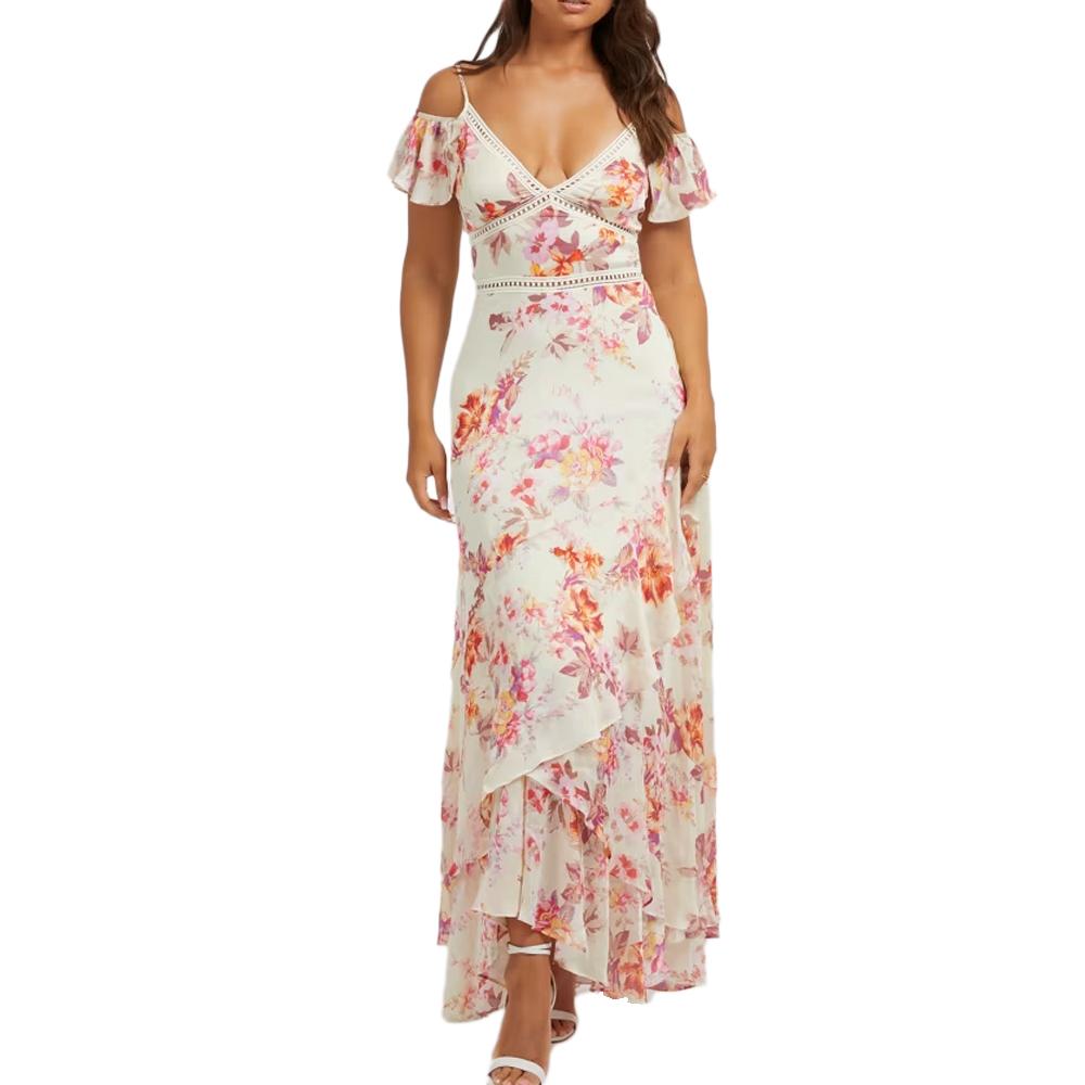 Guess Robe Jaune/Rose à Motifs Femme Guess Cold