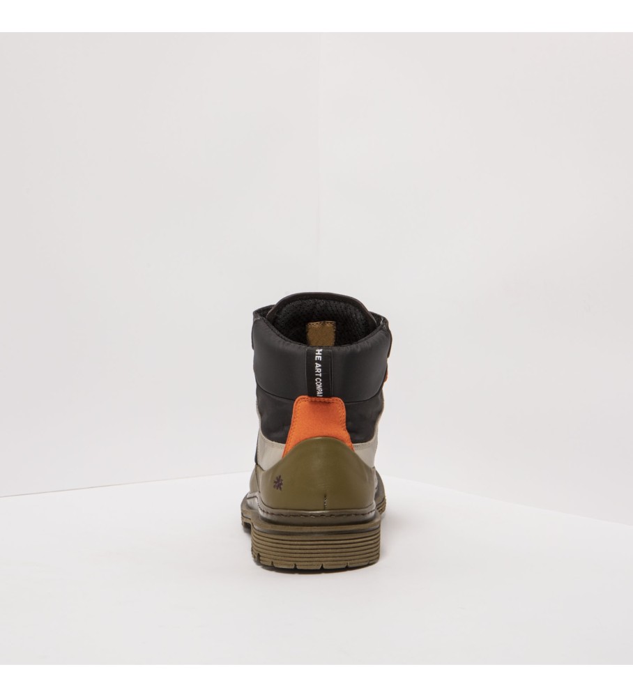 Botas de tornozelo de couro multicoloridas Art