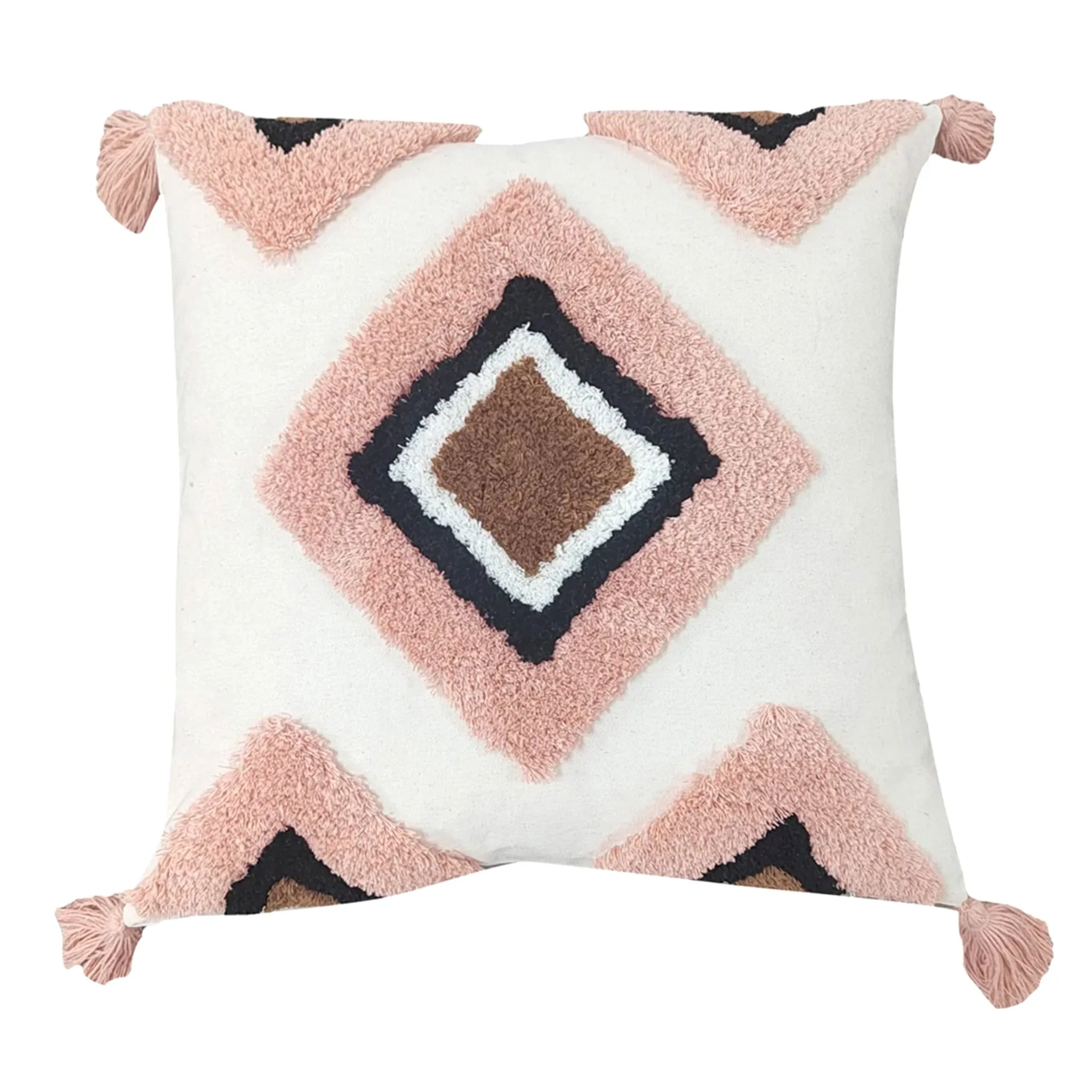 Clément - Maison Coussin Texturé Losange Rose