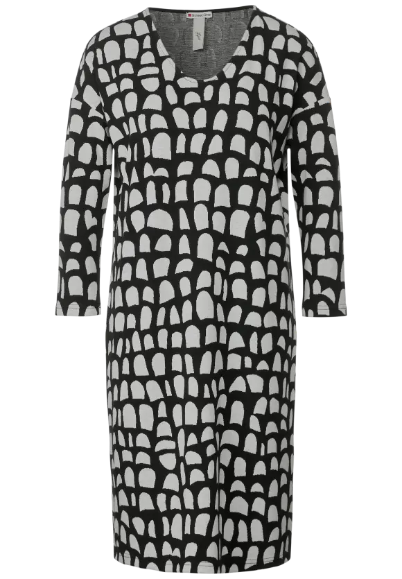 Softes Jacquard Kleid - Black