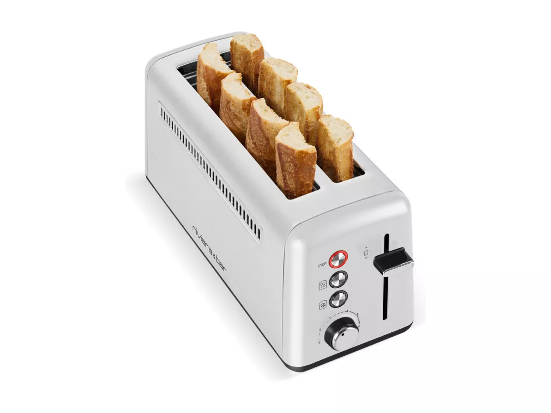 Grille pain 2 fentes estra-longues en inox