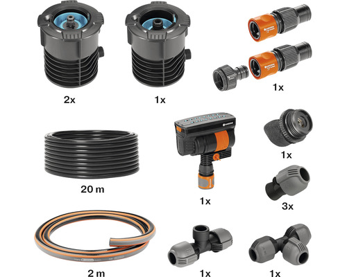 Complete GARDENA Pipeline set inclusief rechthoekige sproeier