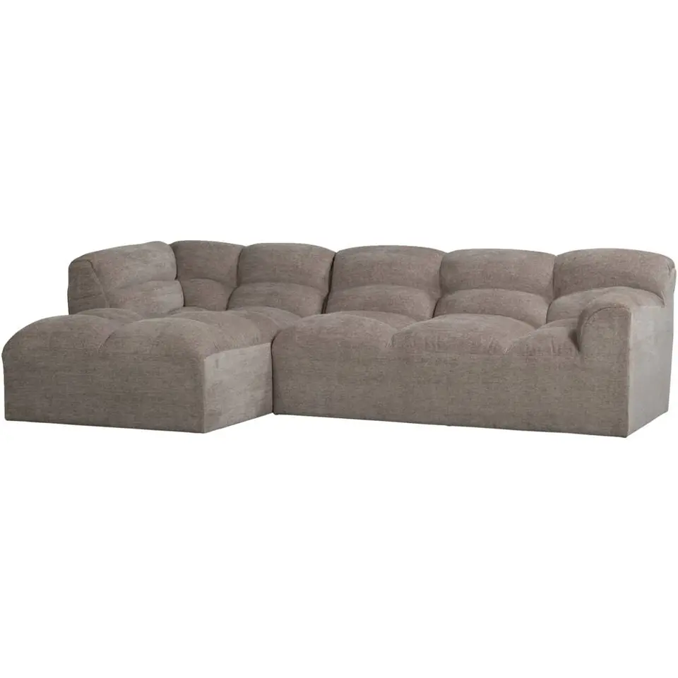 Hoekbank Tibas links - stof Raven - beige