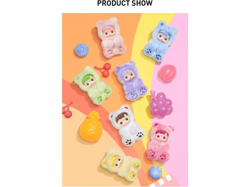 Pop Mart Plüsch-Anhänger Hacipupu Gummy Bear Blind Box Trendiger Vinyl-Plüschanhänger von Pop Mart
