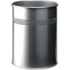 Corbeille à papier METALLIQUE, rond, 15 litres