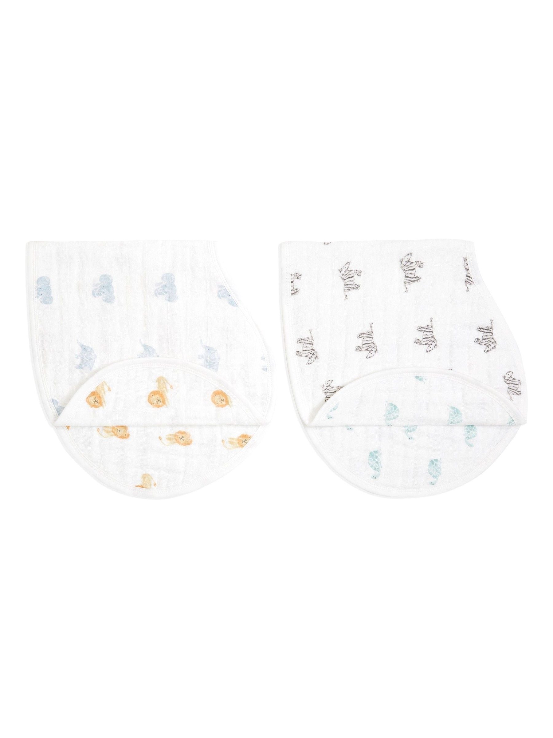 aden + anais - Set van 2 katoenen mousseline slabbetjes