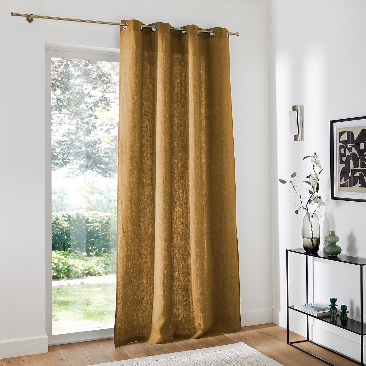 LA REDOUTE INTERIEURS<br>Cortina de linho lavado com ilhós Onega