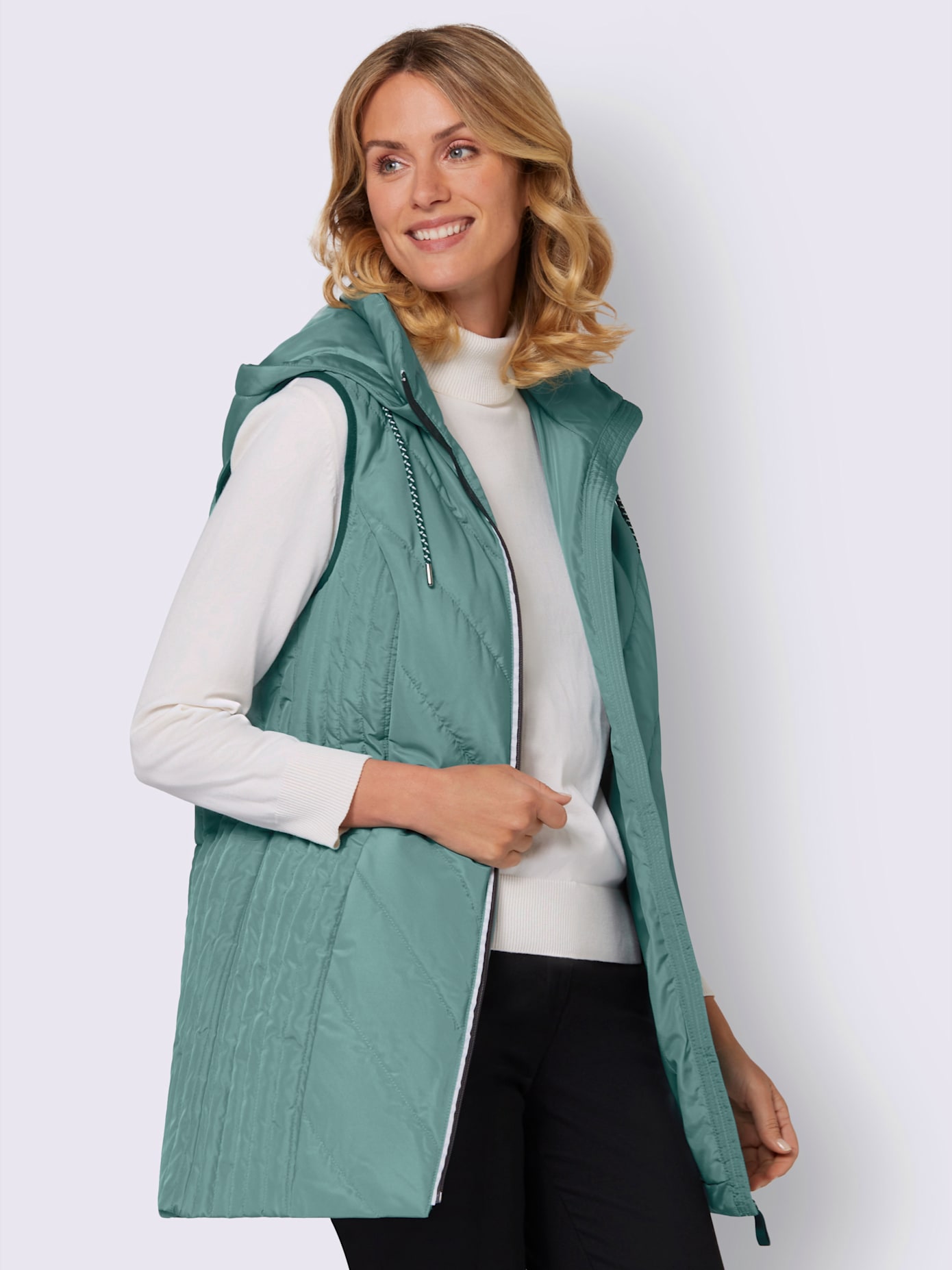 Gilet matelassé long longueur amovible