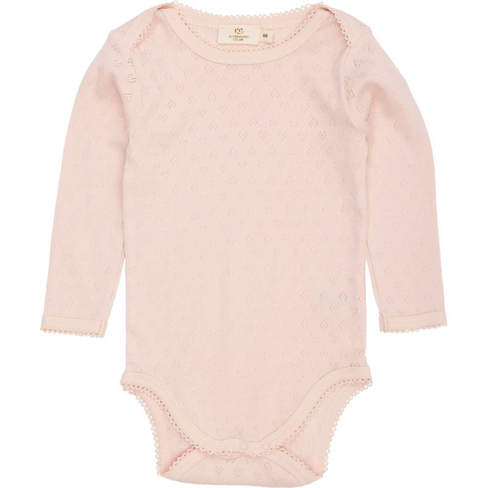 Køb COPENHAGEN COLORS Dusty Rose Pointelle Heart Lapneck Body Ls