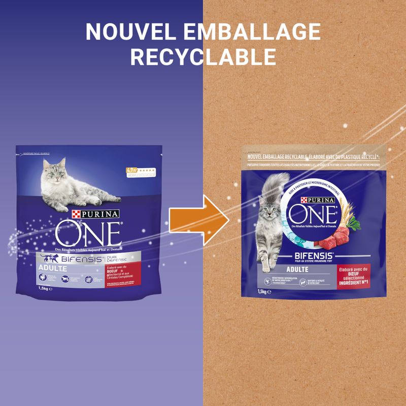 PURINA ONE Adulte bœuf, céréales complètes