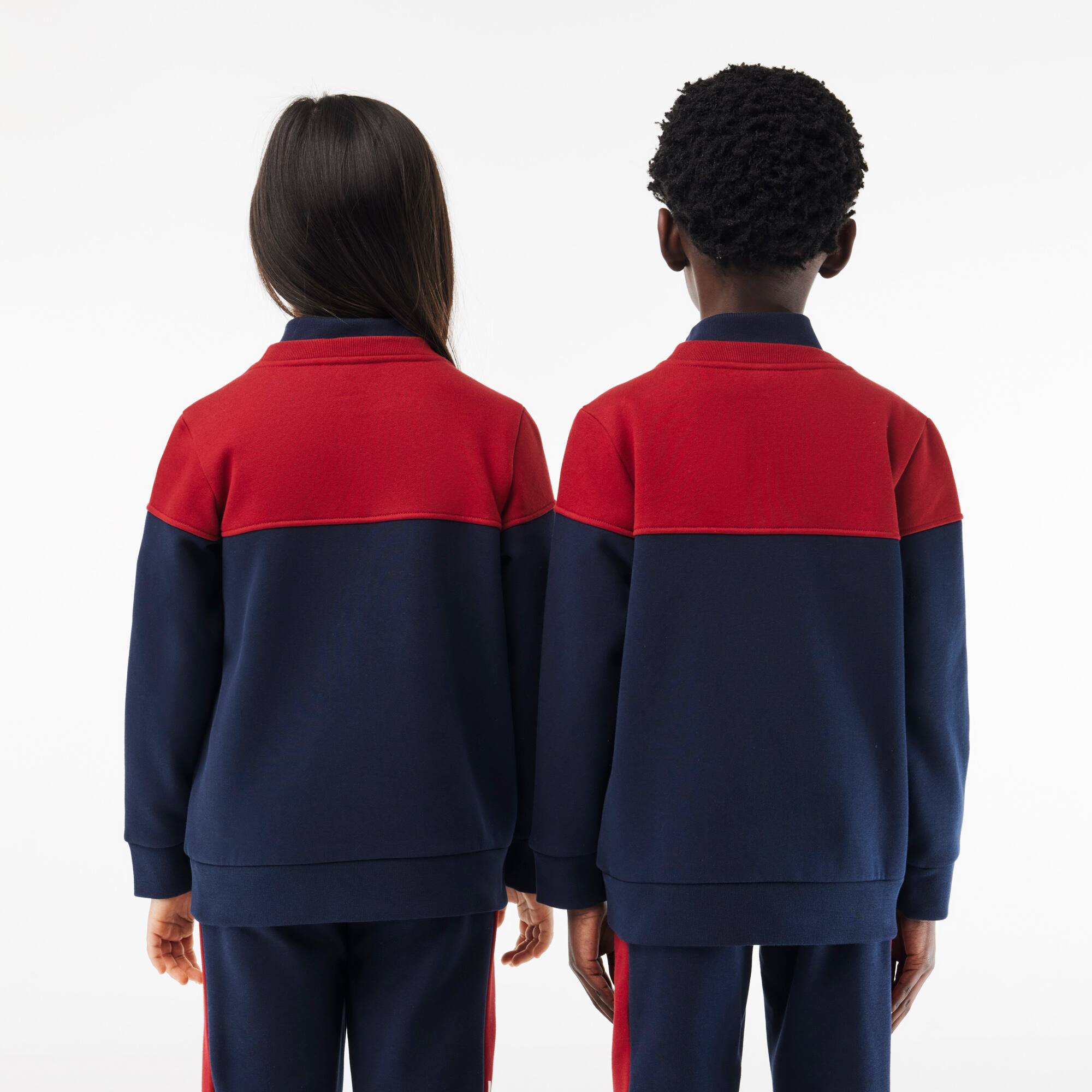 Sweatshirt enfant color-block en molleton de coton biologique Pullovers & Sweatshirts - Rouge - Lacoste - Enfant