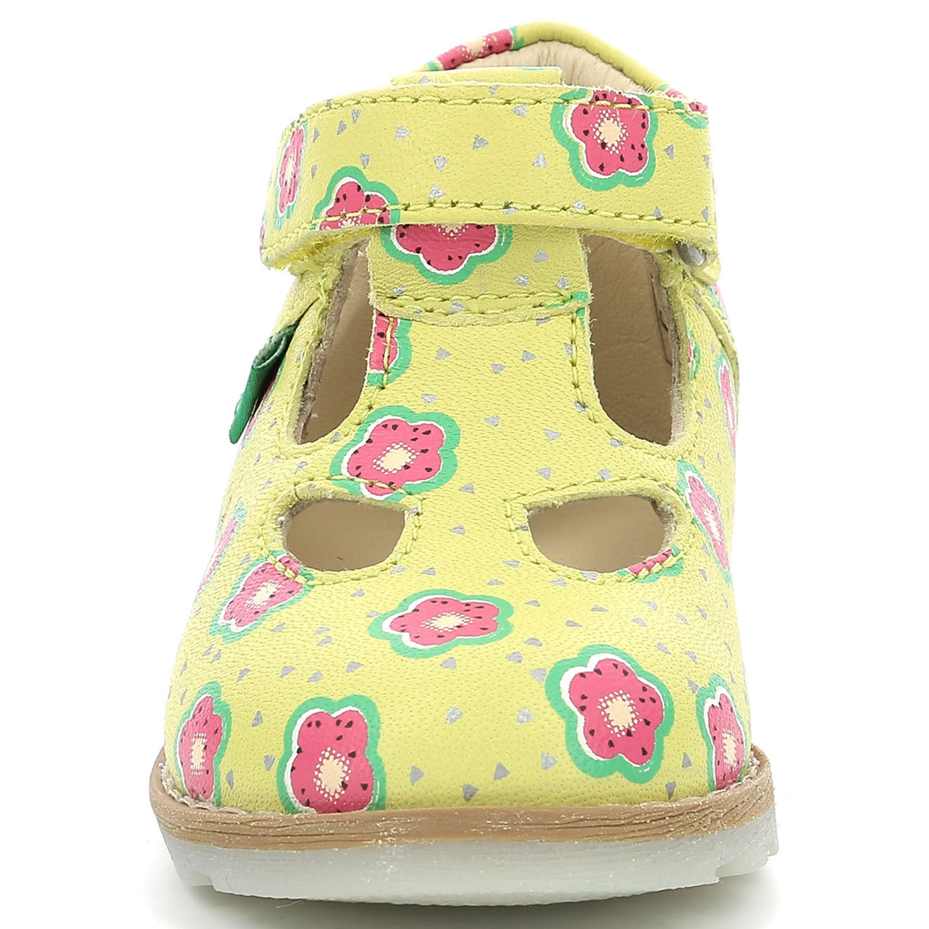 Kickers Salomés en Cuir Nonocchi jaune/flower