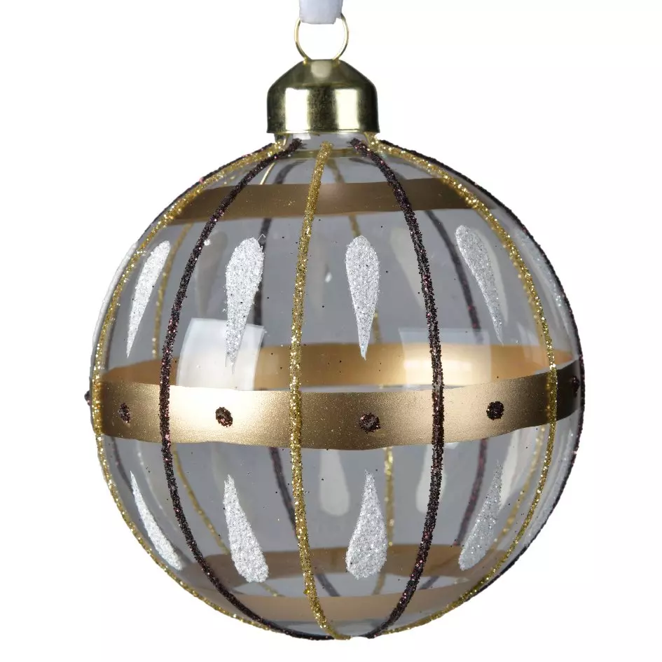 Lot de 3 boules de Noël en verre (D80 mm) Mailen Transparent