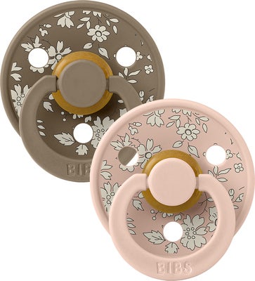 BIBS x Liberty Colour Smokk 2-Pack Lateks Str 1 Rund, Capel/Blush Mix