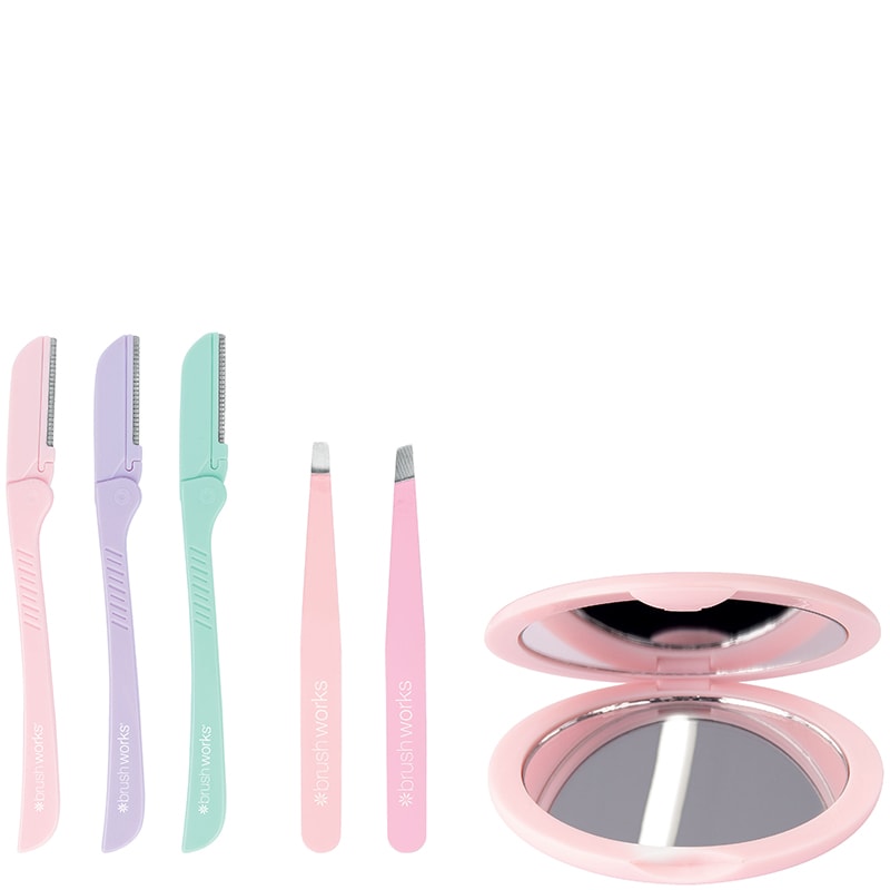 Coffret épilation sourcils - Pinces à épiler, rasoirs & miroir - 6 produits