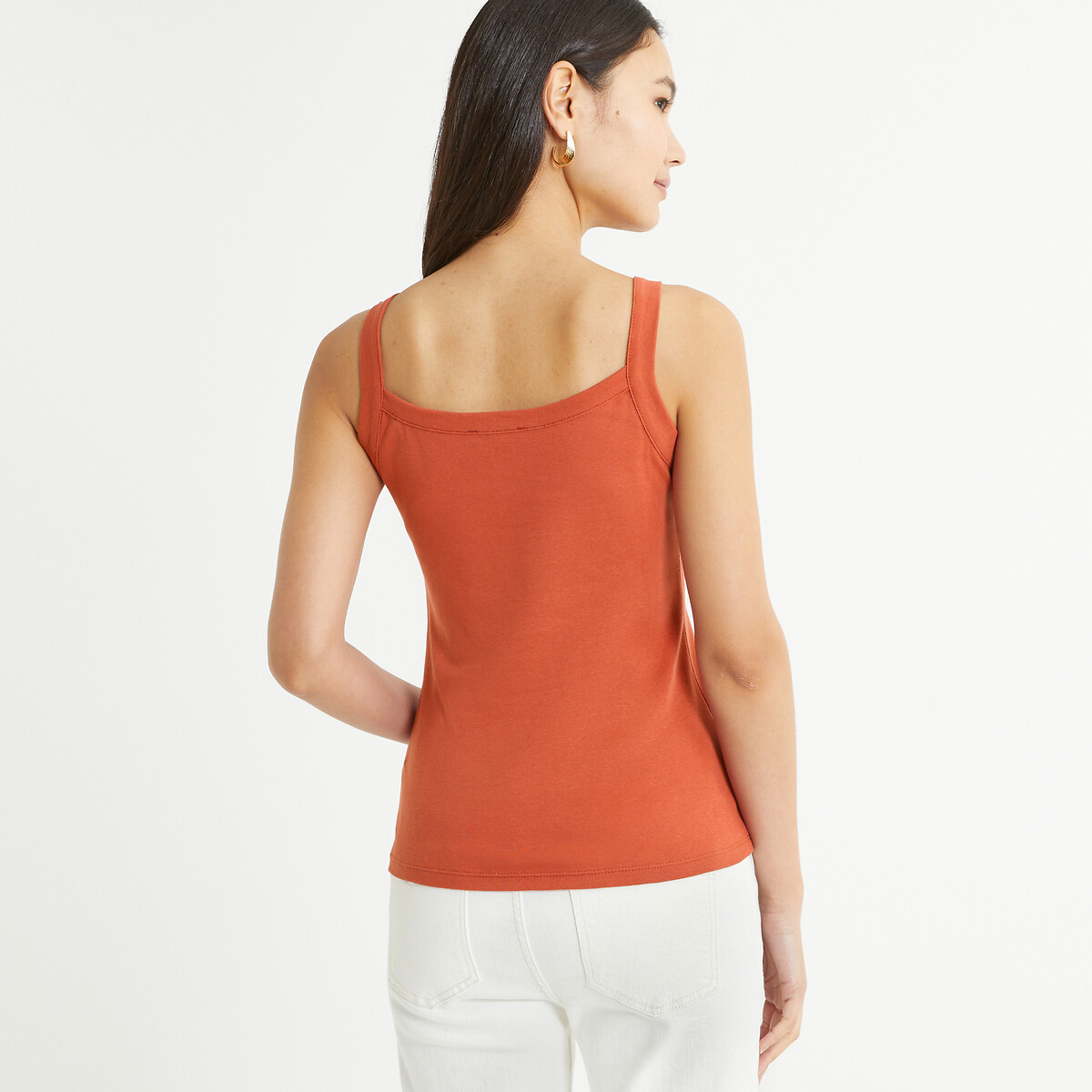 ANNE WEYBURN<br>Regata com decote quadrado, puro algodão penteado