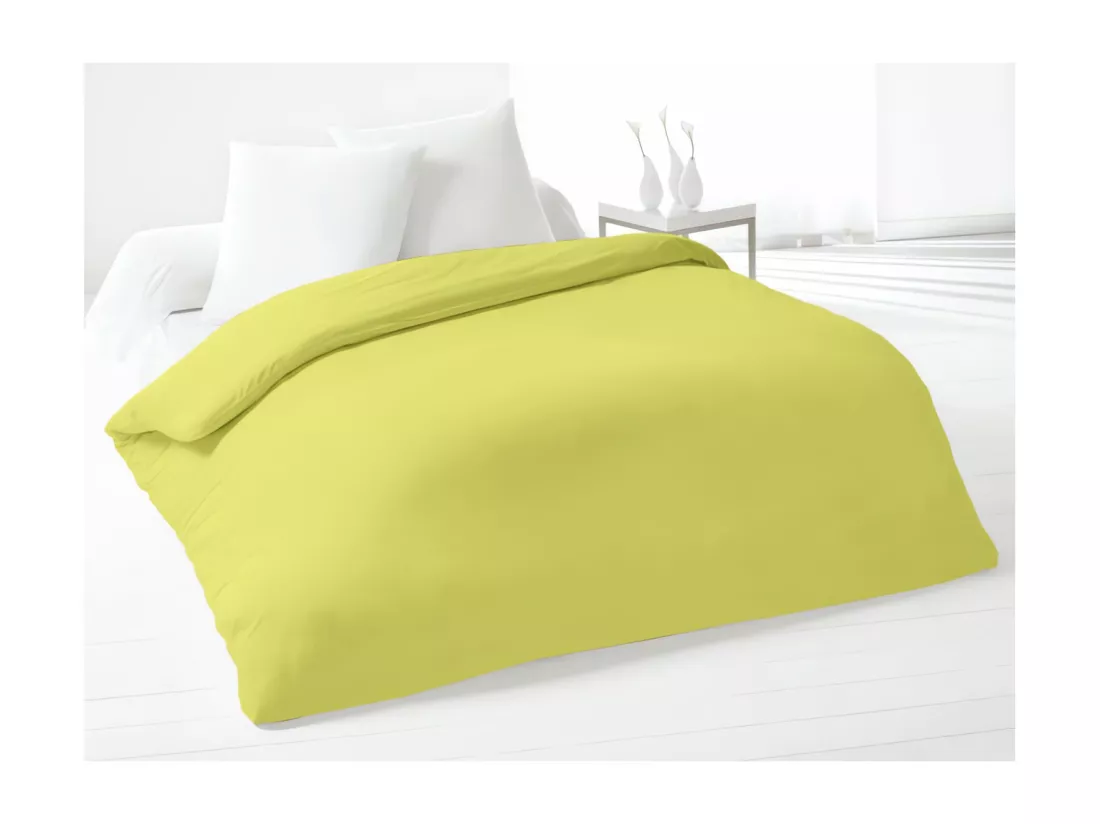 Housse de couette 220x240 cm coton uni vert
