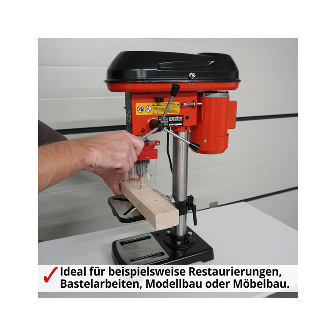 Hecht Standbohrmaschine 550 Watt, Höhe 610mm, Bohrfutter bis 16mm