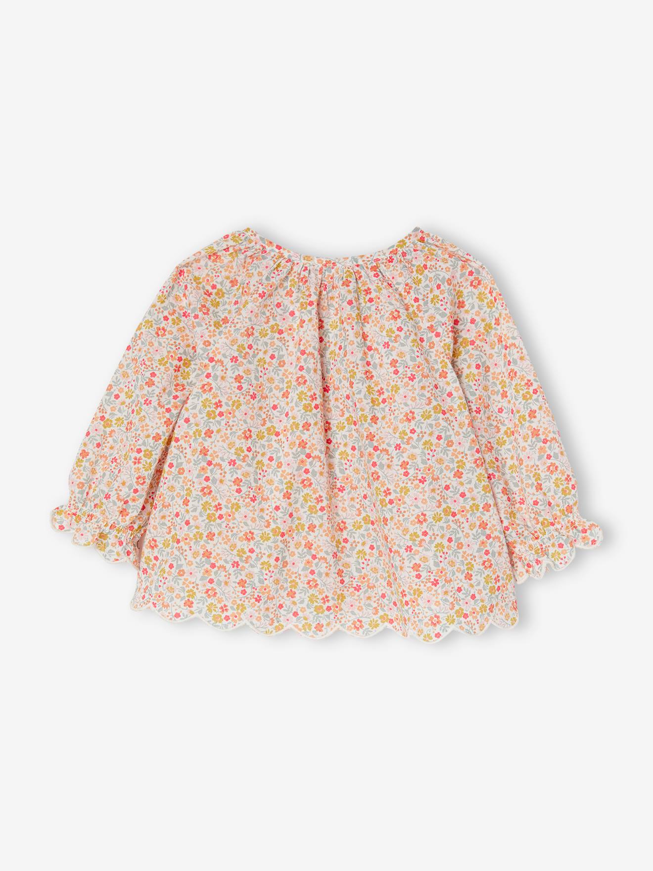 Blusa estampada e faixa de cabelo para bebê, estampa azul clara.