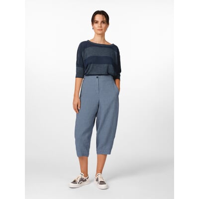 Damen-Leinenhose, Mittelblau