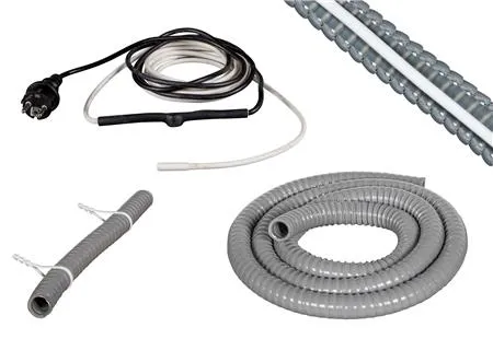Isoleret afløbsslange Ø 19 mm med varmekabel, 1,0 m 15 W