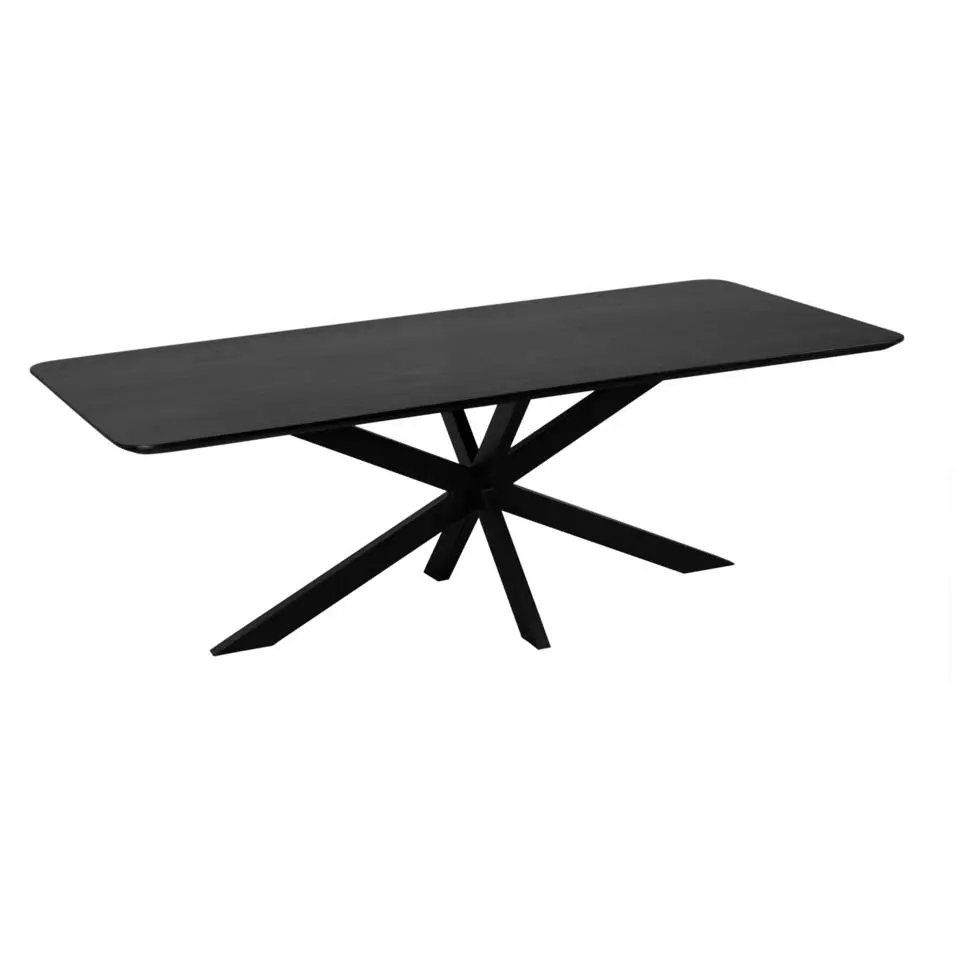 QUVIO Eettafel Sofia - Rechthoekig - FSC® - 220x110 cm - Zwart