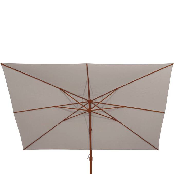 Parasol déporté carré inclinable MELHIA Lin / Acajou