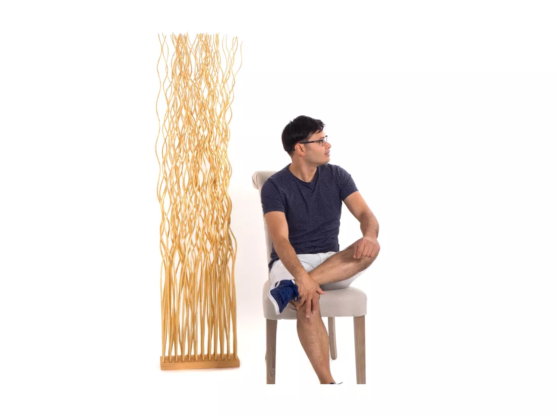 PARAVENT VAGUE Branches de saule honigfarben