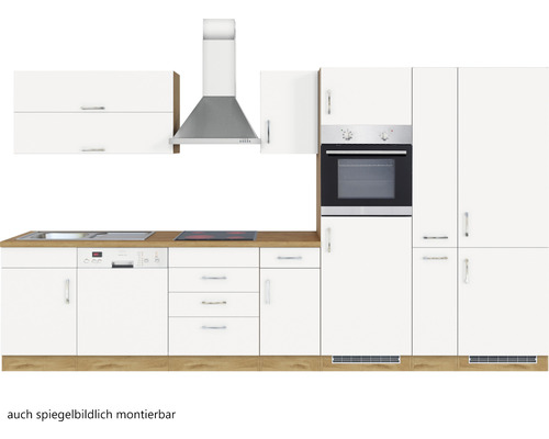 Held Furniture keukenblok met apparatuur Sorrento 360 cm wit mat gedemonteerd omkeerbaar model 1013.6279