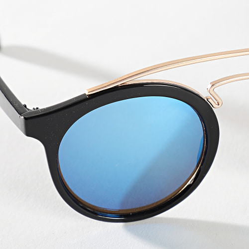 Lunettes De Soleil Noir Bleu Miroir