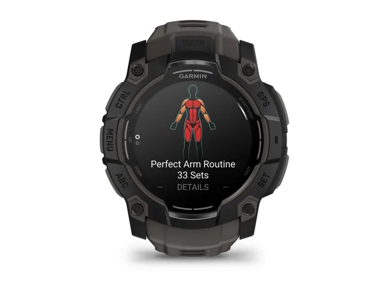 Garmin Instinct 3 AMOLED - 50 mm - sort fiberforstærket polymer - Ja smart ur med bånd - silikone - trækul - display 1.3
