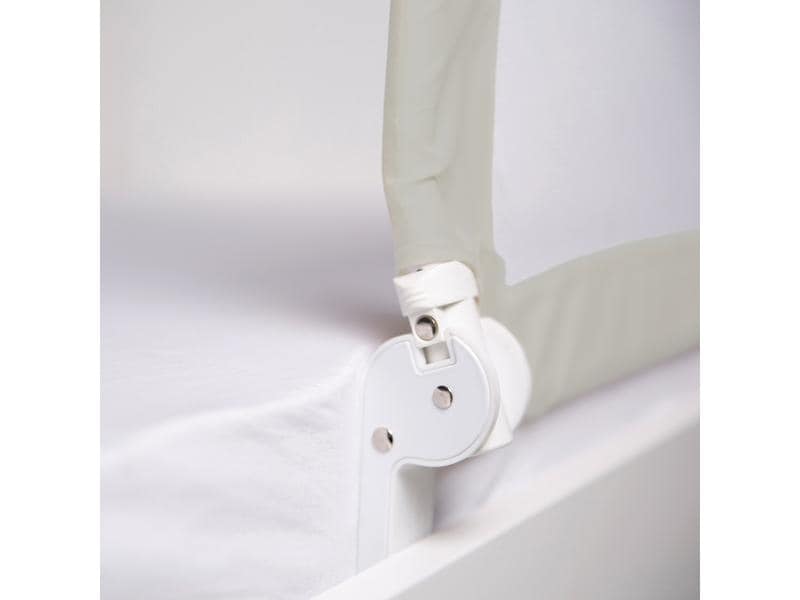 roba Bettgitter Klipp-Klapp Taupe 150 x 40 cm Klappbares Bettschutzgitter für Babys und Kinder