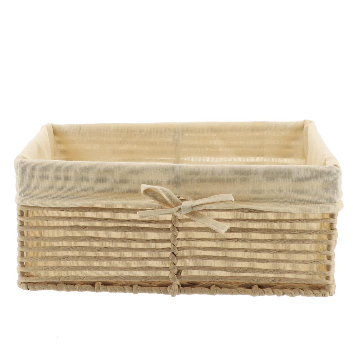 PANIERE EN PAPIER 34X23.5X14CM NATUREL TISSU NATUREL
