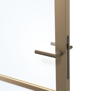 Arne & Bodil binnendeur ABE101 blank glas - metallic brons staallook afwerking