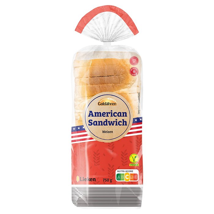 GOLDÄHREN Weizen-Sandwichtoast 750 g