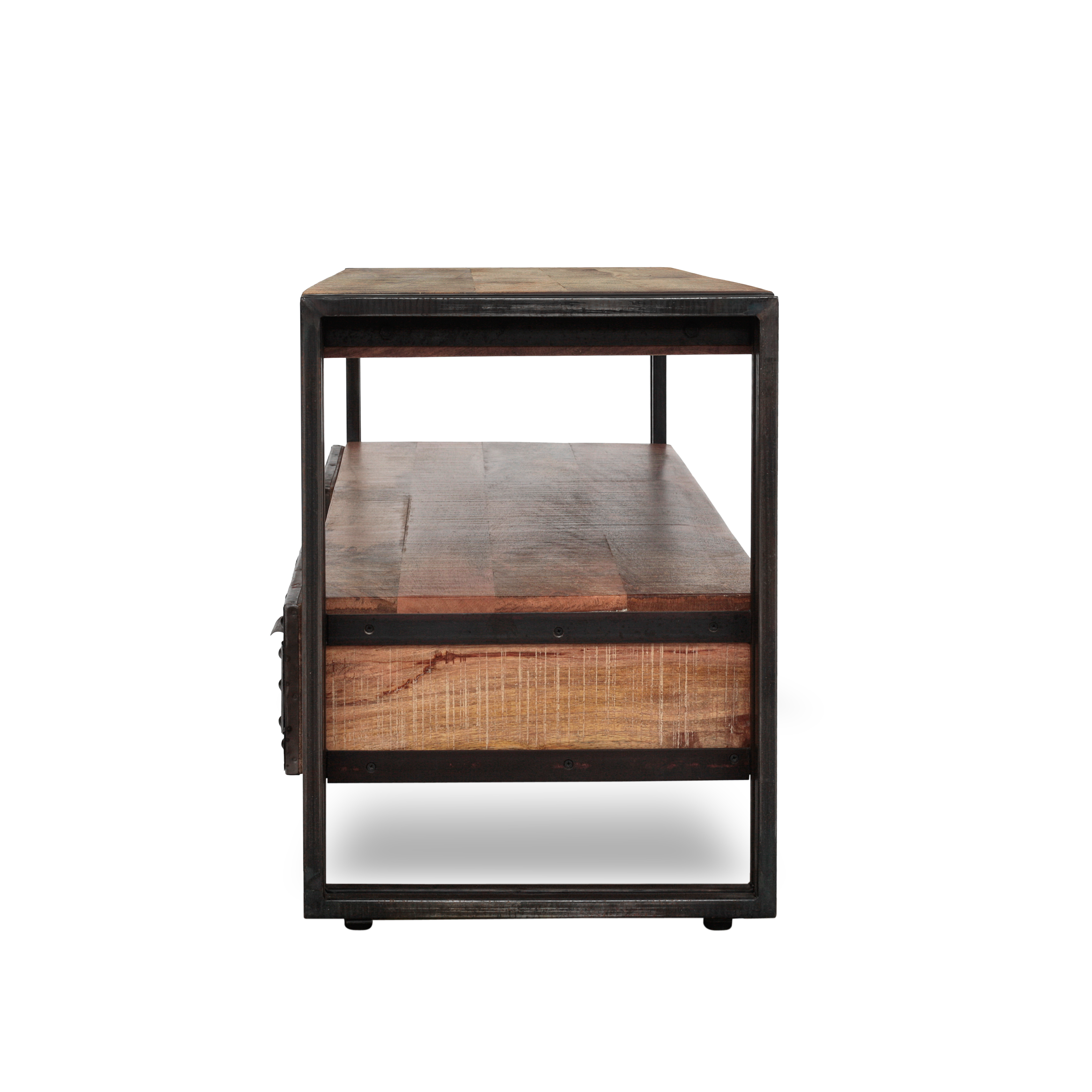 TV-Board 'Trackman', Metall und Mangoholz, B 120 cm, H 60 cm, T 45 cm von fischer's lagerhaus