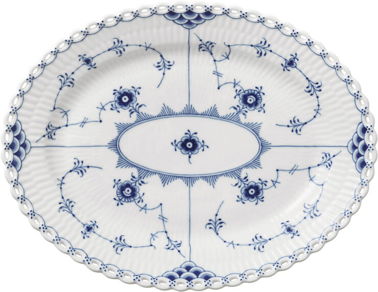 Royal Copenhagen Musselmalet Helblonde Fad oval 25 cm Hvid