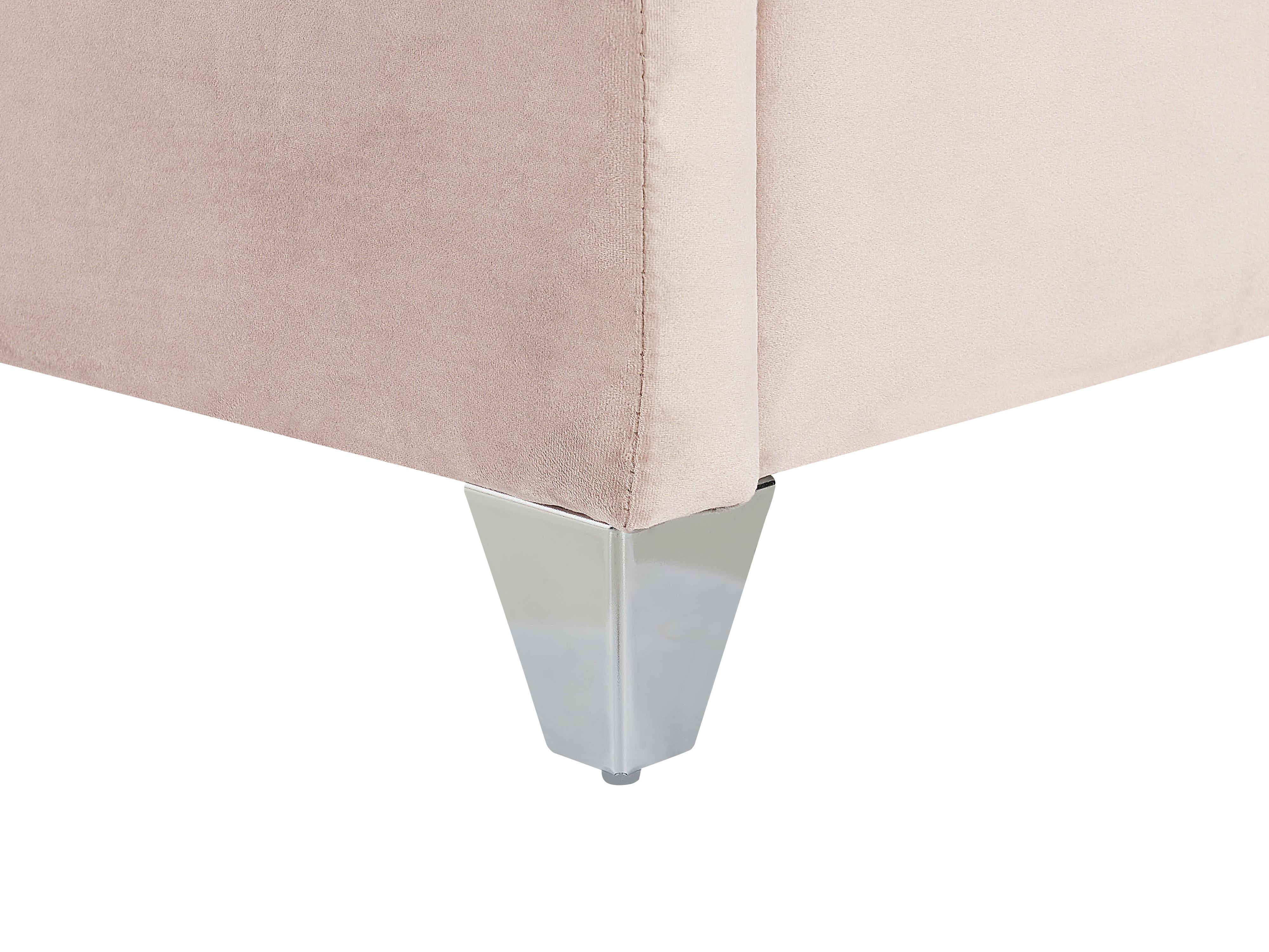 Bed Fluweel LUBBON 180 x 200 cm Pastelroze