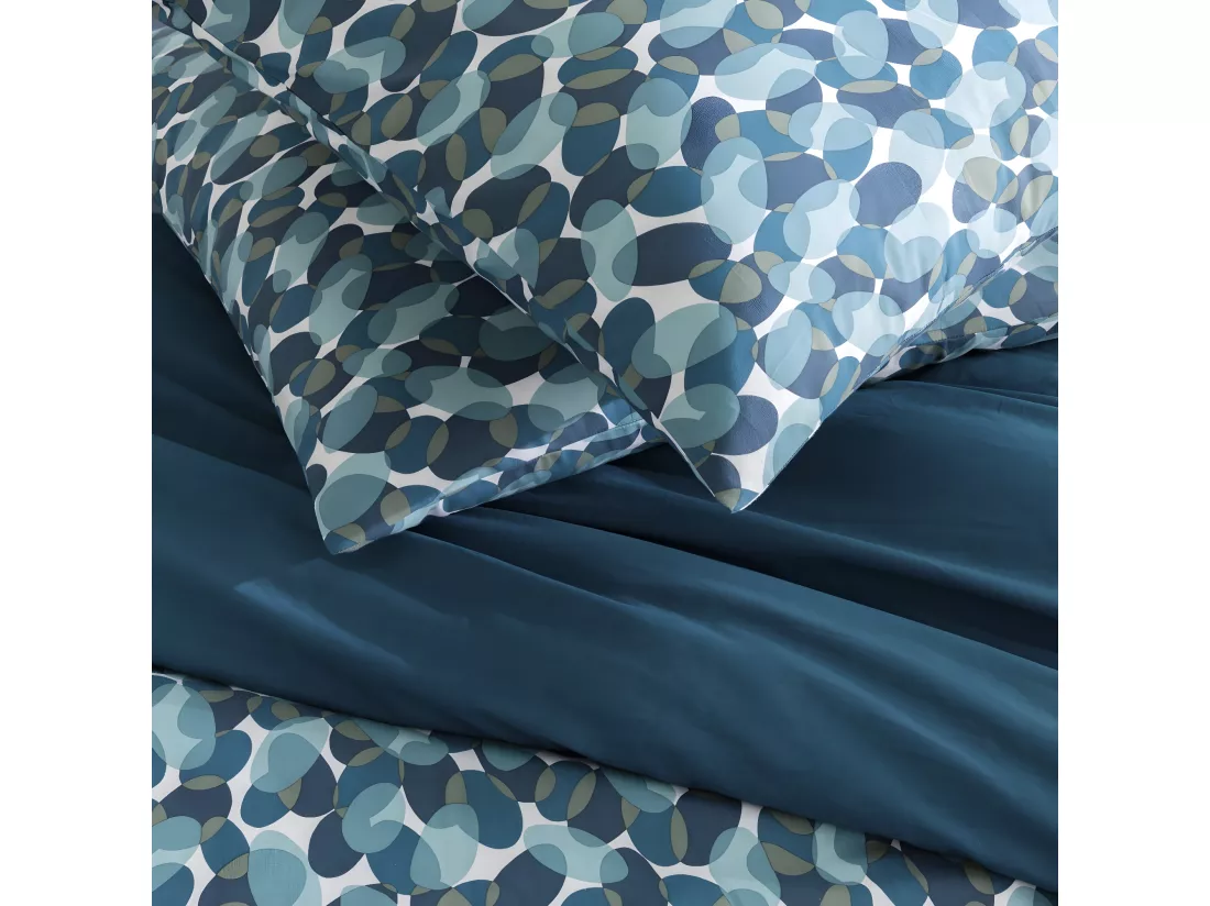 Parure de lit 2 personnes en coton 57 fils imprimé canard 240x220cm